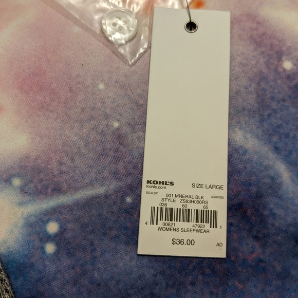 🐨 Gray Mineral Black Sonoma Cardigan Robe Size Large NWT - Picture 3 of 6